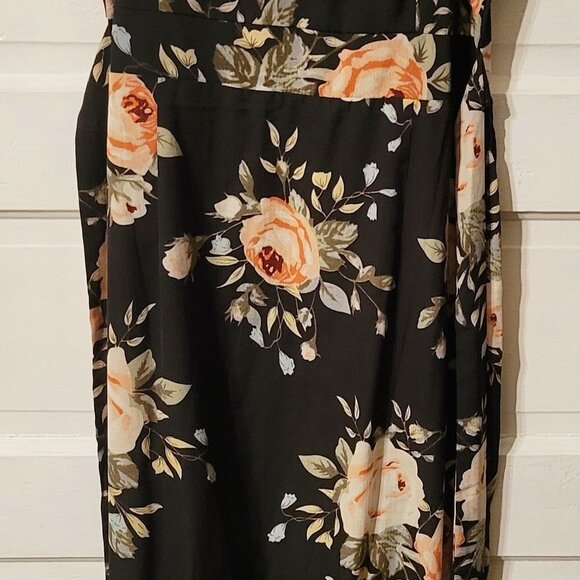 Shein Womens Floral Print Dress Fringe Tassel Hem Size Large - Picture 2 of 7